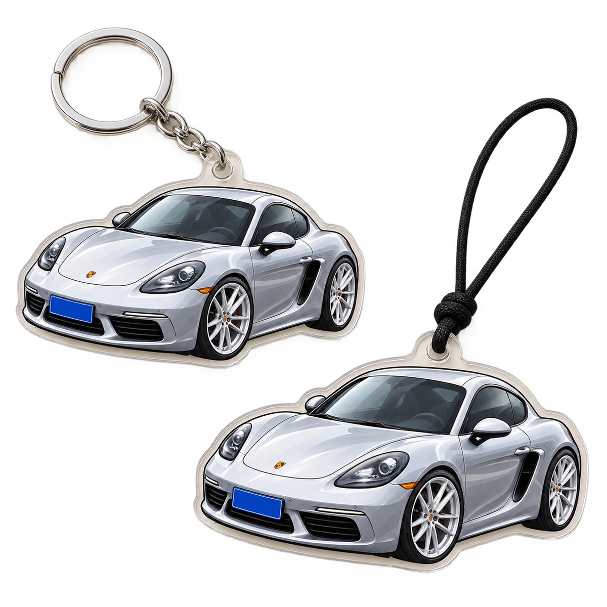 Custom car keepsake set with keychain mirror charm and phone wallpaper